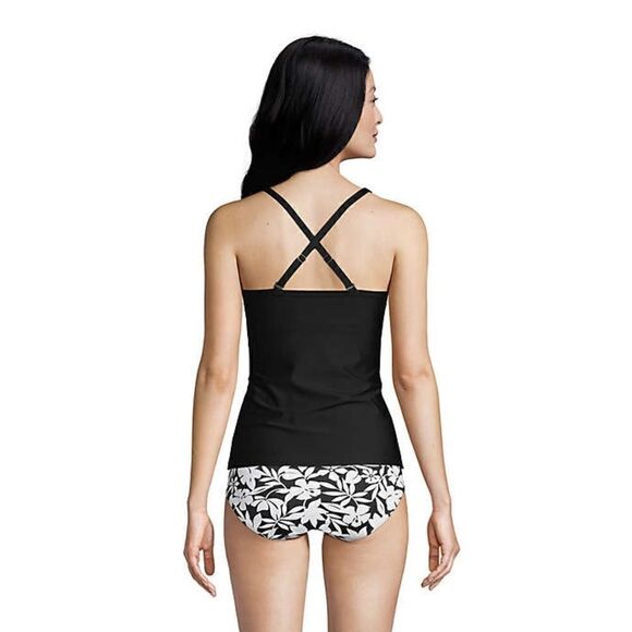 Land’s End plus size two way strap tie Tankini top underwire black Various - Picture 3 of 5